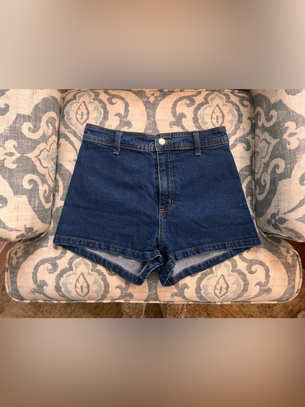 Universal Dark Blue Denim High-Rise Women's Shorts